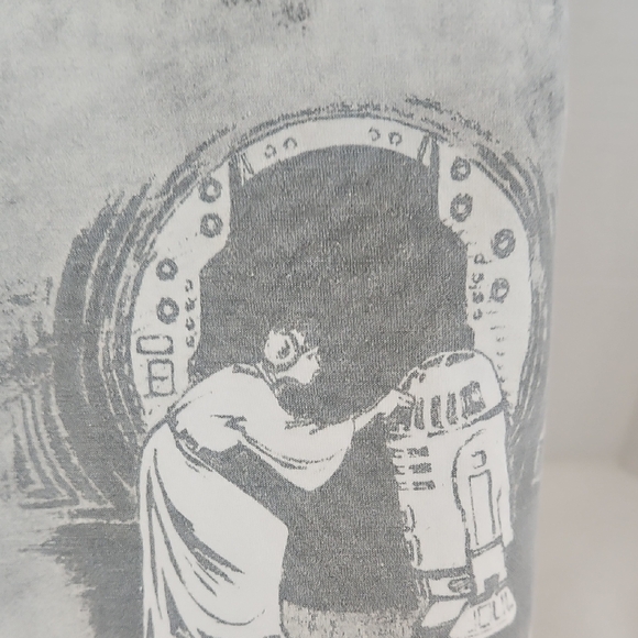 Pottery Barn Teen Star Wars Gray White Iconic Moments Queen Flat Sheet - Picture 3 of 9